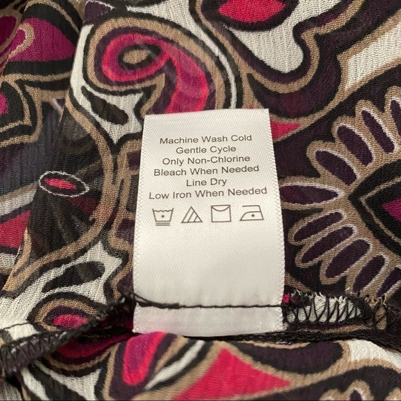 Coldwater Creek Sheer Multi-color Tunic Blouse - Picture 12 of 12